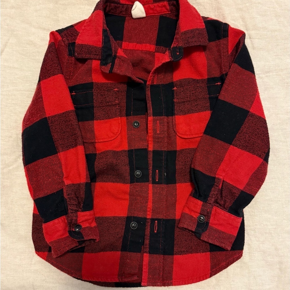 GAP Buffalo Plaid Red and Black Flannel Shirt